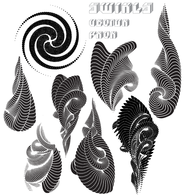 Free Swirls Illustrator Vector Pack