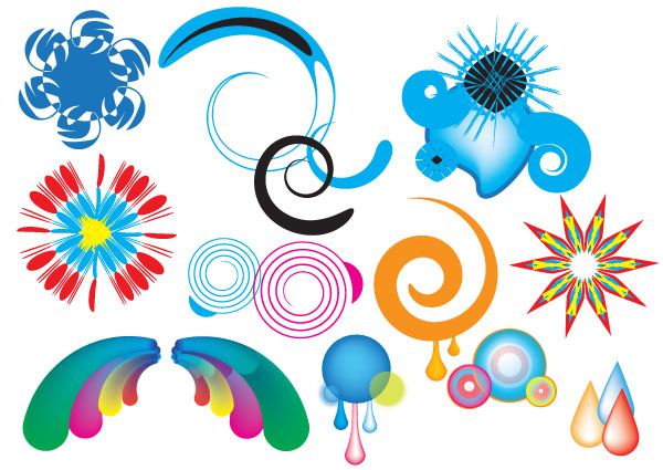 Vector Colorful Swirls and Shapes Designs