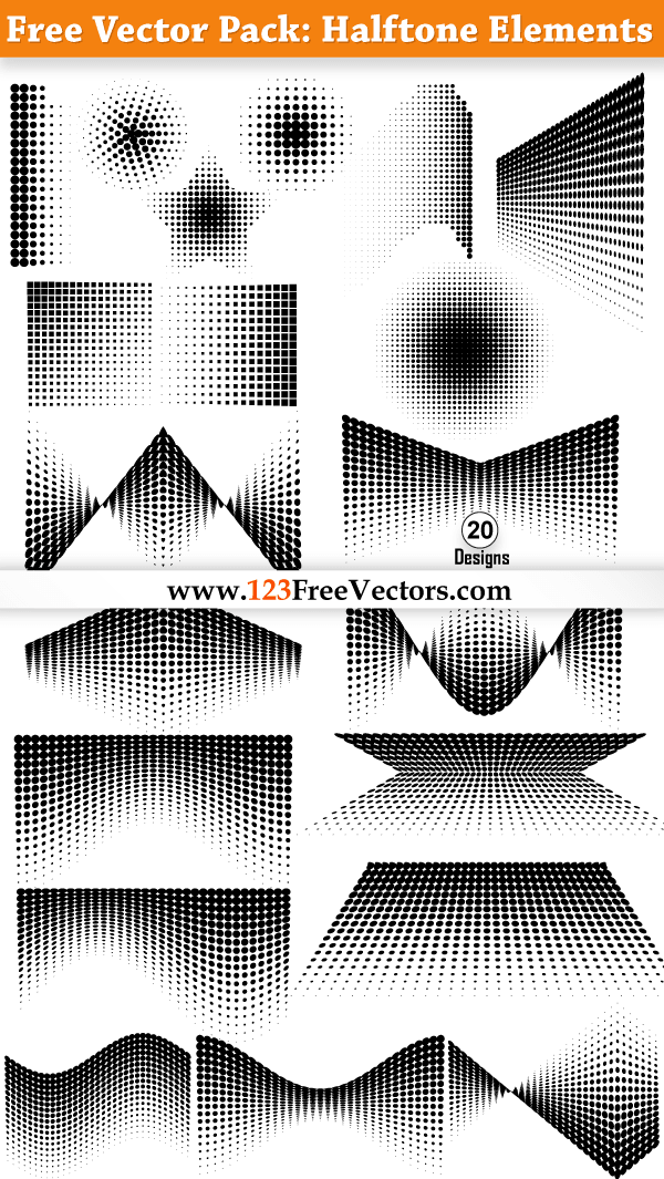 Free Vector Pack: Halftone Elements