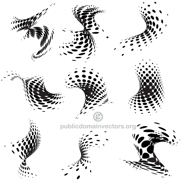 Vector Abstract Halftone Dots Design Elements