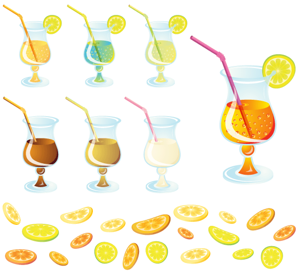 Free Vector Cocktail with Lemon Slice
