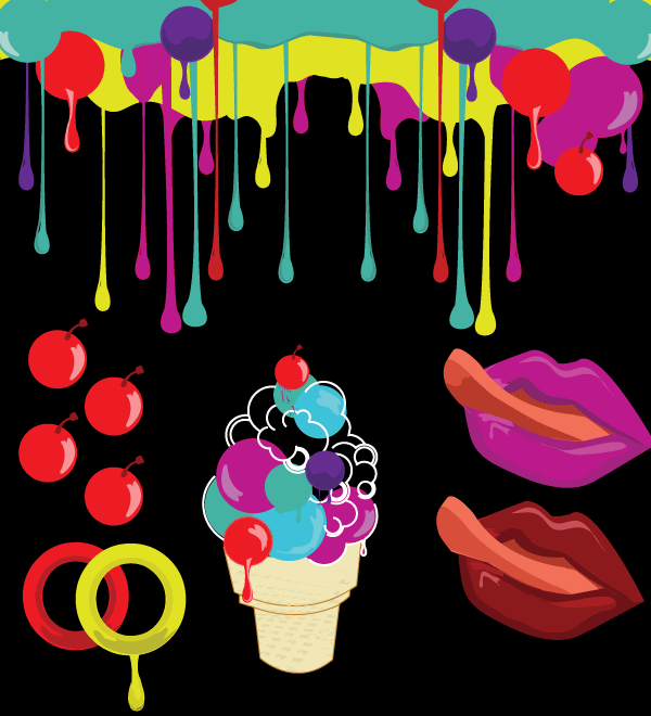 Pop Art Colorful Candy Dripping Vector Image