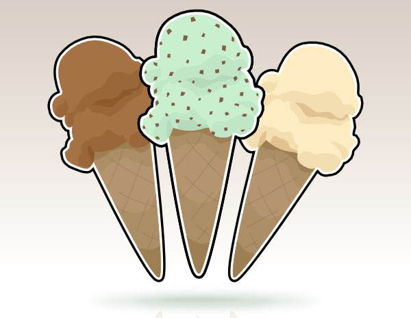 Vector Ice Cream Cones