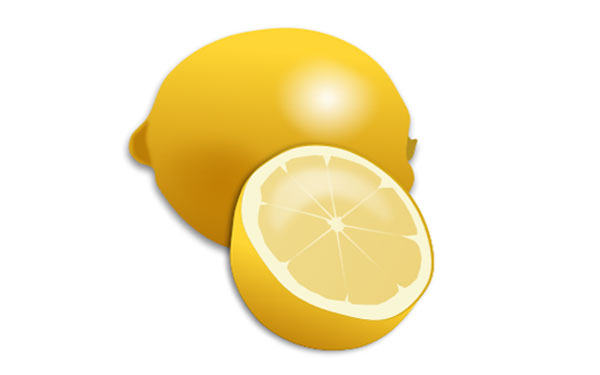 Fresh Lemon and Lemon Slice Realistic Vector Illustration