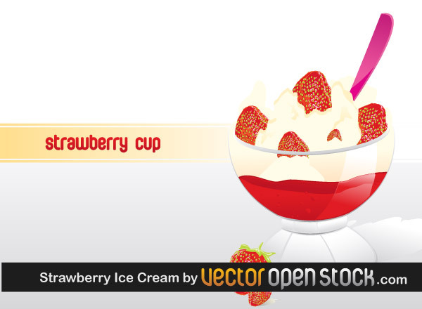 Strawberry Ice Cream Illustration