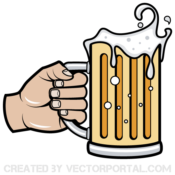 Hand Holding Beer Mug Vector
