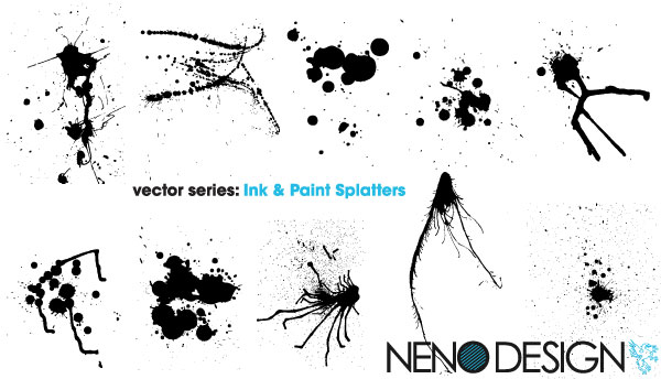 Ink &Amp; Paint Splatters Vector
