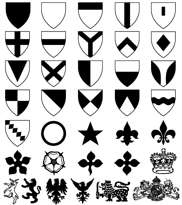 Vector Heraldic Shield  Coat of Arms Photoshop Shapes