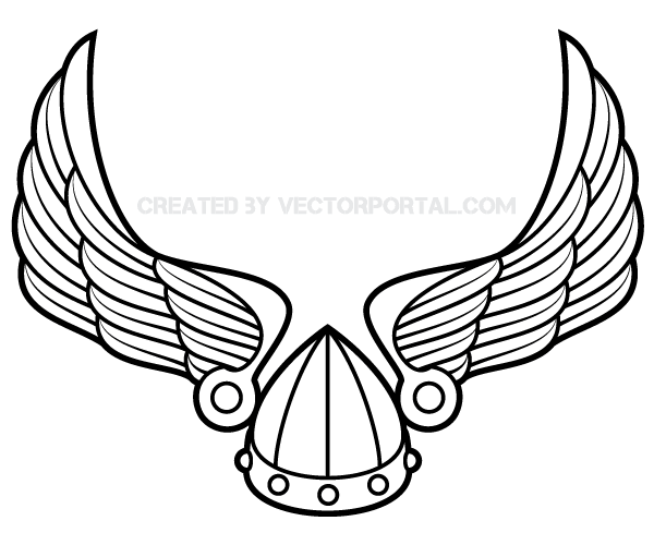 Winged Viking Helmet Vector Image