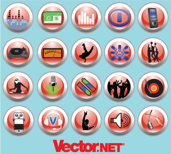 Free Vector Music & Nightlife Icon Set