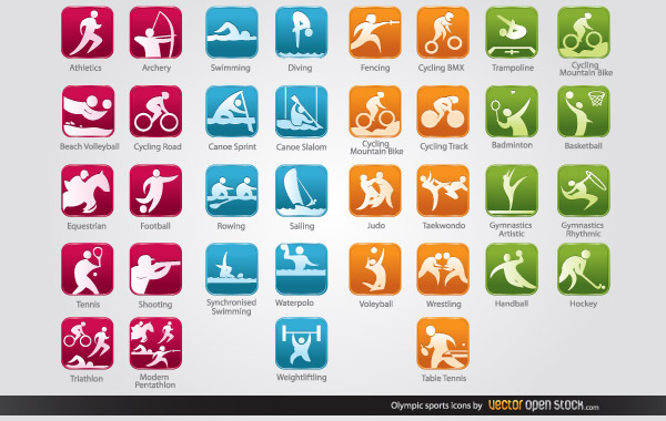 Olympic Sports Icons Vector Illustration