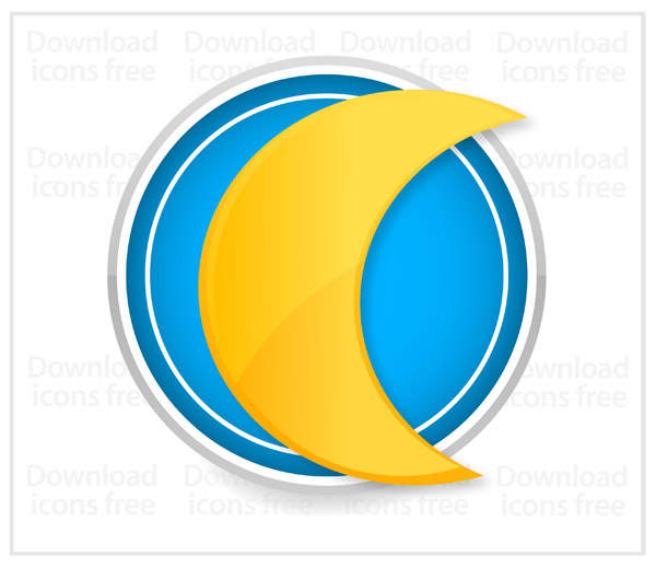 Free Vector Yellow Moon Icon