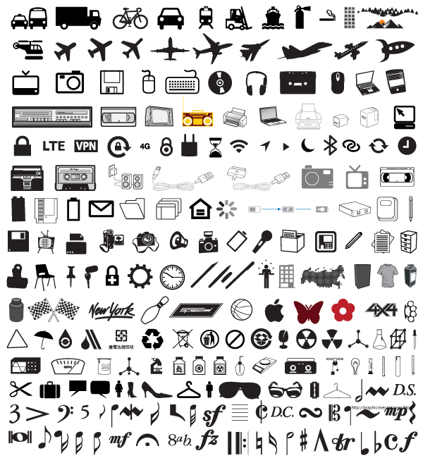 150+ Free Vector Pictogram Icons, Signs and Symbols