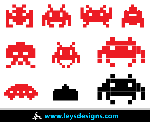 Vector Space Invader Icons