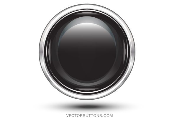Platinum Black Circle Button Vector