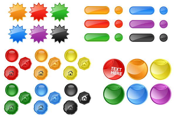 Vector Glossy Buttons