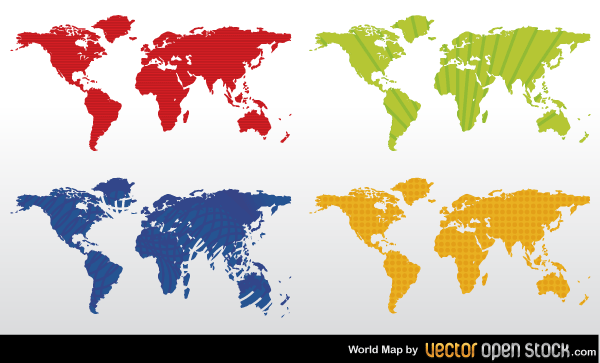 Free Color World Map Vector