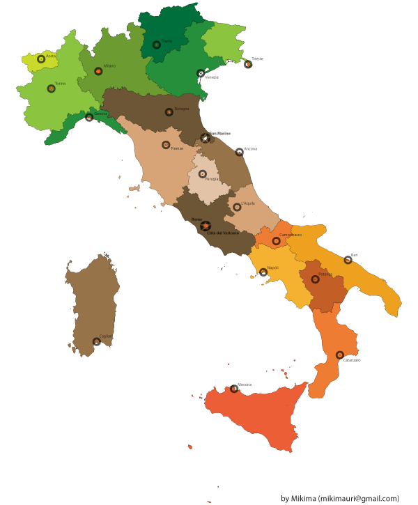 Free Italy Map Vector