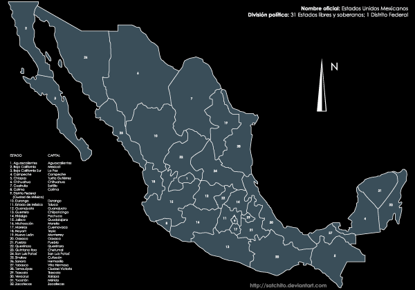 Vector Map of Mexico