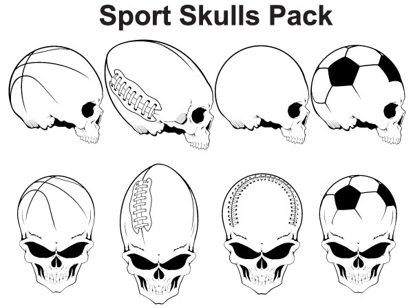 Free Vector Sports Skulls Pack