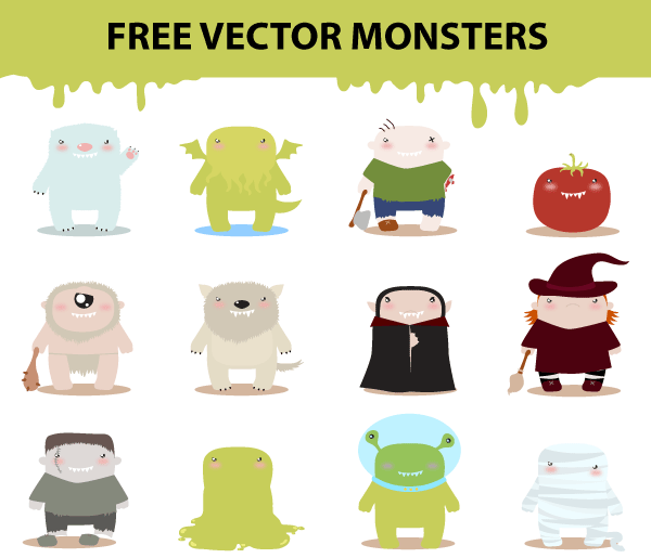 Free Vector Cartoon Monster Characters