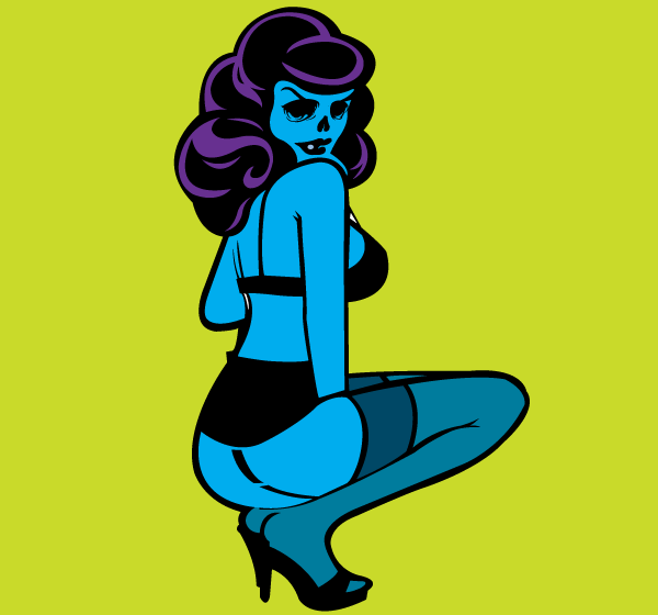 Zombie Pin Up Girl Free Vector Image