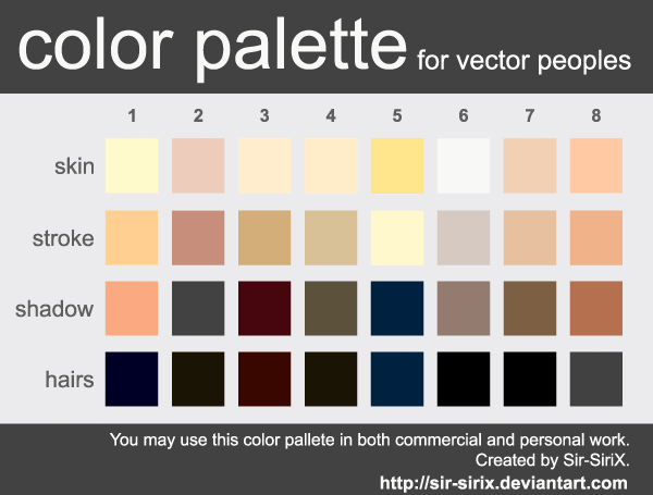 Skin Tone Color Palette Design Vector Eps