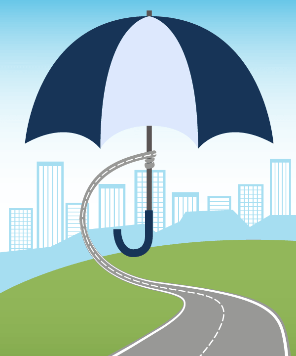 Umbrella Over City – Protection Concept