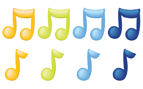 Vector Music Notes in Color