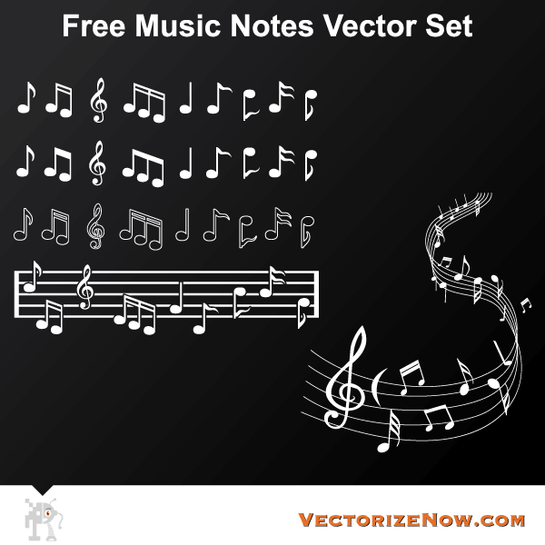 Musical Notes Free Vector Pack