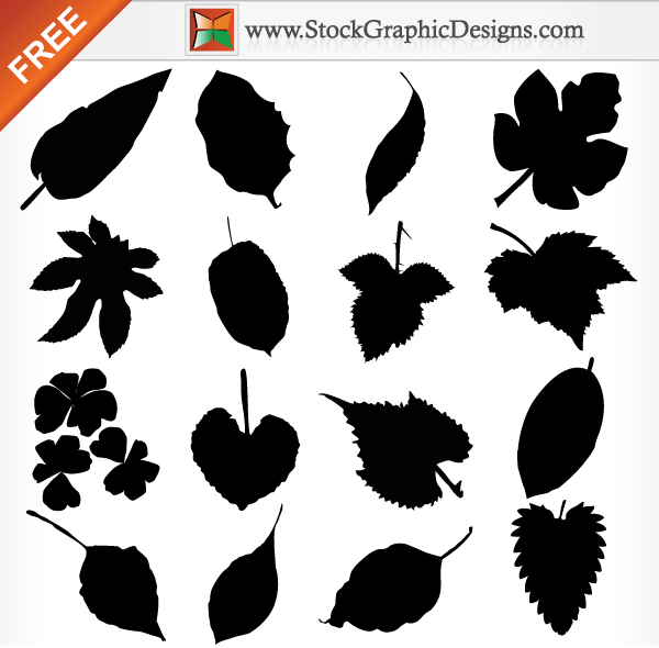 Leaf Silhouettes Free Vector Illustration