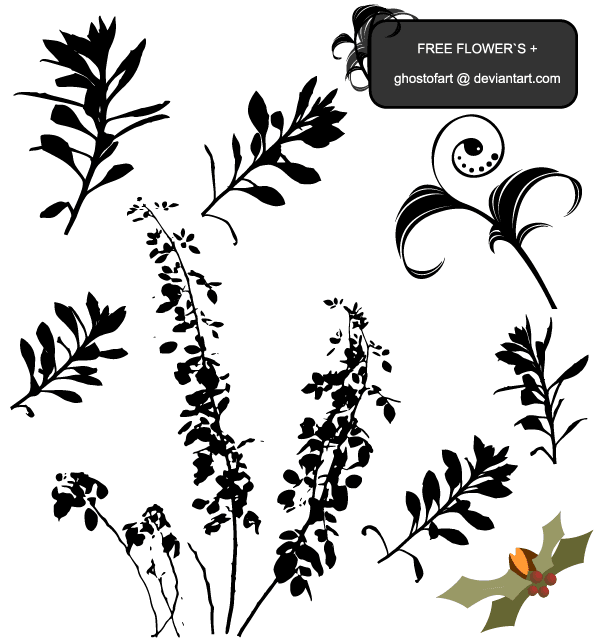Free Vector Flower Plant Silhouettes