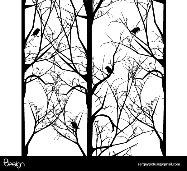 Vector Tree with Birds