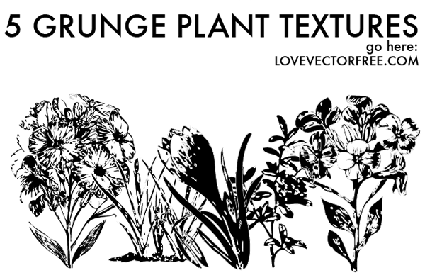Grunge Plant Textures Vector