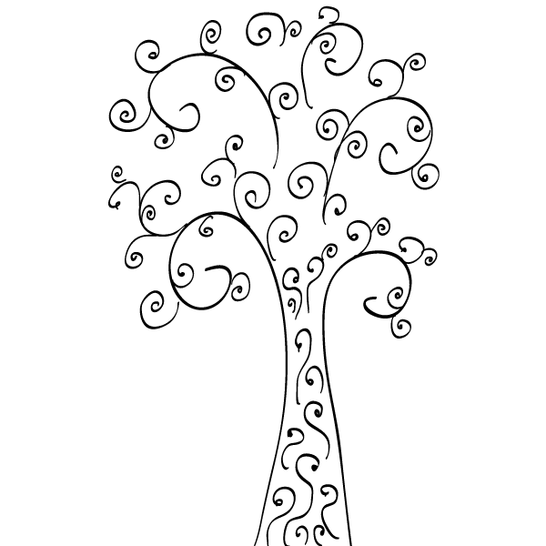 Vector Clip Art Curly Tree