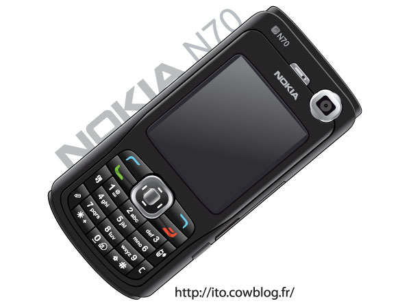 Nokia N Black Cell Phone Vector