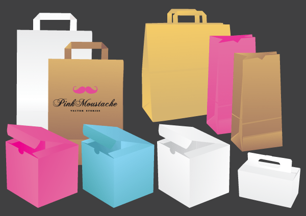 Bags & Boxes Vector Image Free