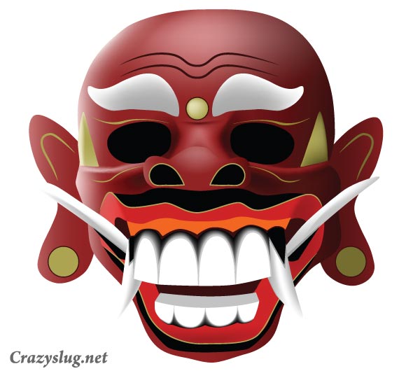 Traditional Balinese Mask Vector Image