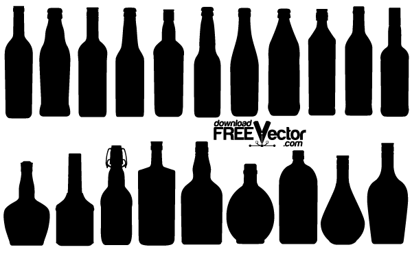 Vector Bottle Silhouettes Free