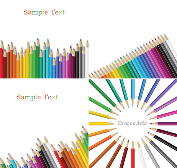 Vector Colorful Drawing Pencils
