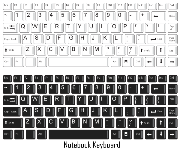 Free Vector Notebook Keyboard
