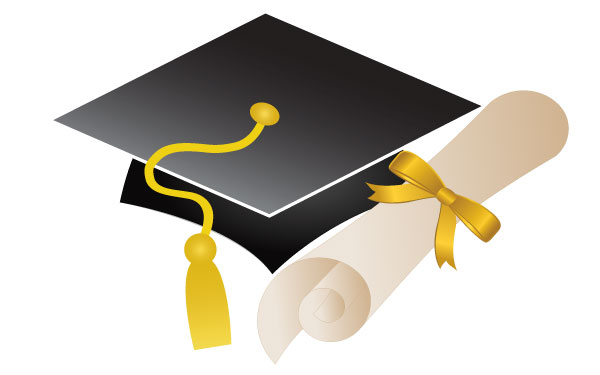 Free Vector Graduation Cap and Diploma