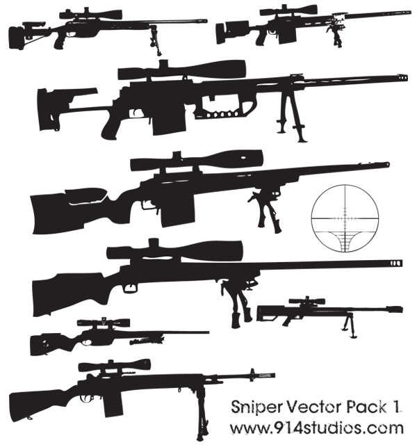Gun Vector Sniper Rifle Free Illustrator Pack