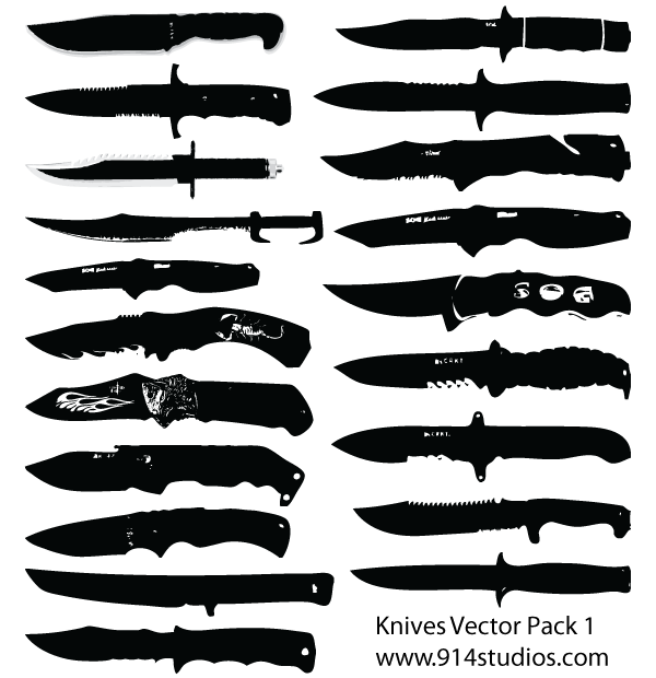 Knife Silhouettes Free Illustrator Vector Pack
