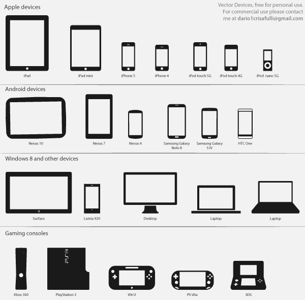 Vector Technology Icons – Devices and Consoles