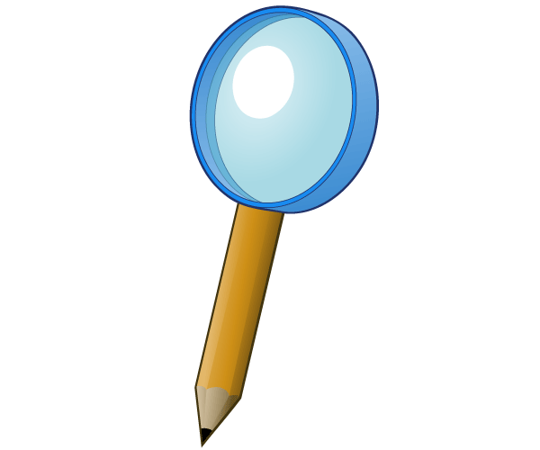Vector Magnifying Glass with Pencil