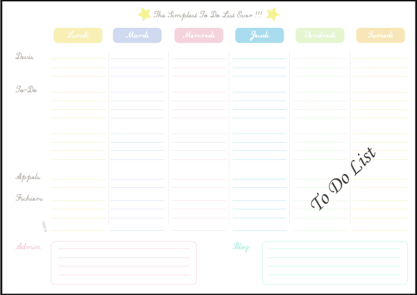 Vector To-Do List Template in French