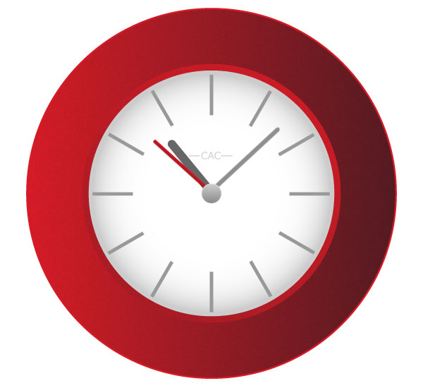 Vector Red Wall Clock