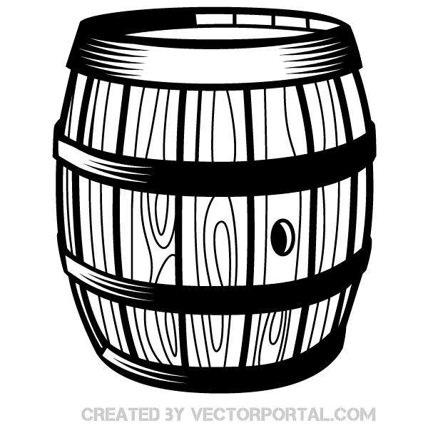 Wooden Barrel Vector Graphics