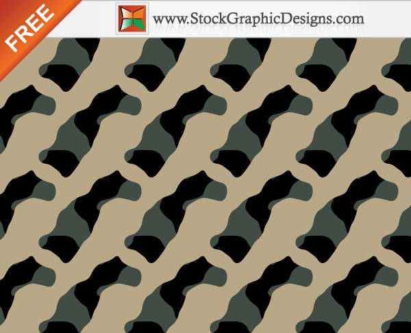 Seamless Camouflage Free Vector Pattern – 3 Colours